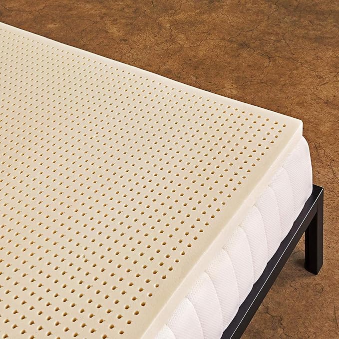 Pure Green Natural Latex Mattress Topper - Medium Firmness - 2 Inch - Twin Size (GOLS Certified Organic)
