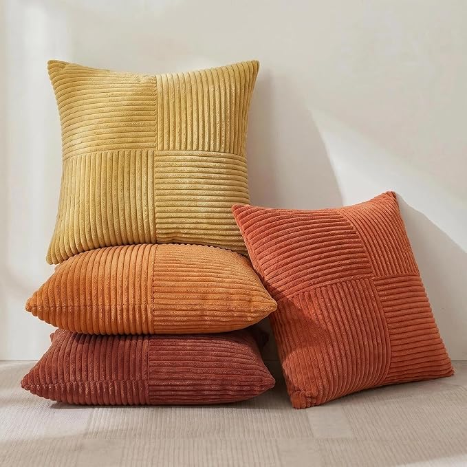 Fancy Homi Set of 4 Boho Fall Decorative Throw Pillow Covers 16x16 Inch - Image 2
