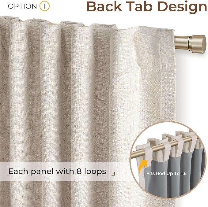 INOVADAY 100% Blackout Linen Curtains - Image 3