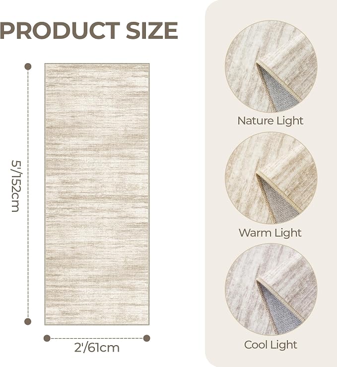 2x5 Rug Runners for Hallways Non Slip, Kitchen Rugs, Nursery Room, Soft Runner - Image 2