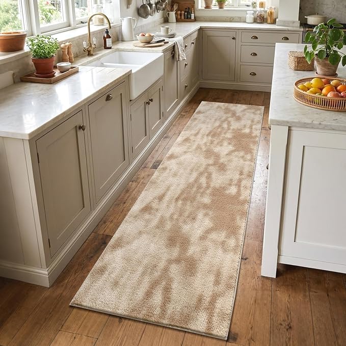 2x6 Tie-dye Beige Runner Rug Washable Non-Slip by Unknown