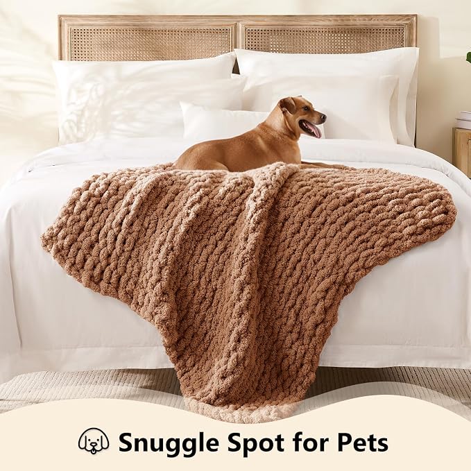 L'AGRATY Chunky Knit Throw Blanket - Image 3