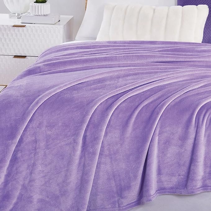 Walensee Fleece Blanket Plush Throw Fuzzy Lightweight (King Size 108x90 Lavender) Super Soft Microfiber Flannel Blankets for Couch, Bed, Sofa Ultra Luxurious Warm and Cozy for All Seasons