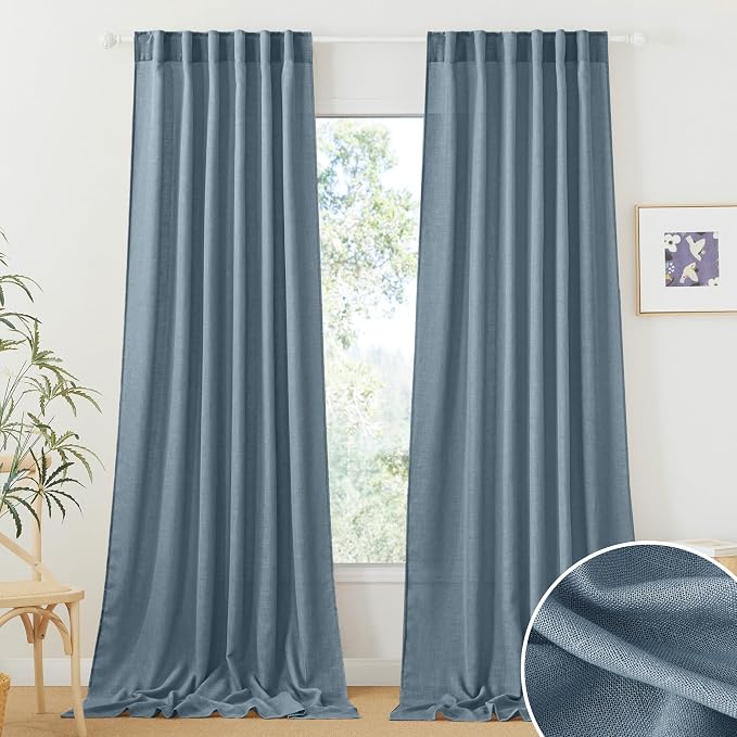 RYB HOME Sheer Curtains 108 inches, Extra Long Floor to Ceiling Curtains | by RYBHOME