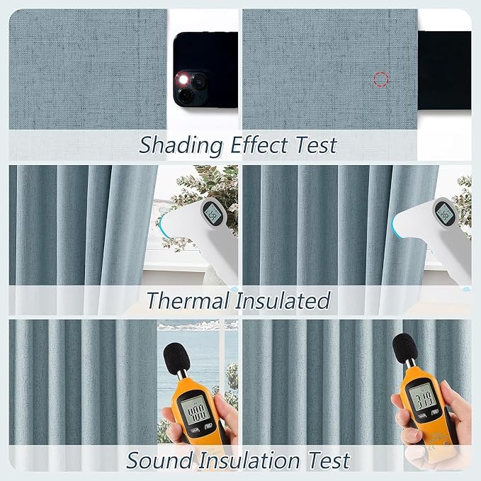 Blue 100% Blackout Curtains 94 Inch Length 2 Panels Set - Image 5