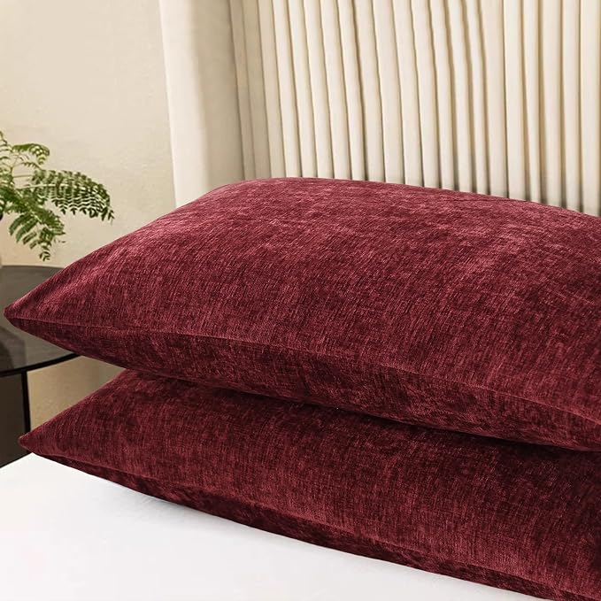 CaliTime Decorative Standard Throw Pillow Covers 26 X 20 Inches Burgundy | Pack - Image 3