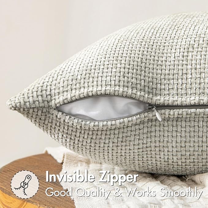 MIULEE Decorative Couch Throw Pillow Covers 20x20 Inch Grey-White 2 Pack | - Image 5