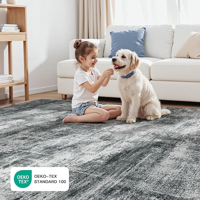 Lofus 5x7 Area Rug for Living Room, Abstract Washable Non-Slip Rugs, Dining Room - Image 6
