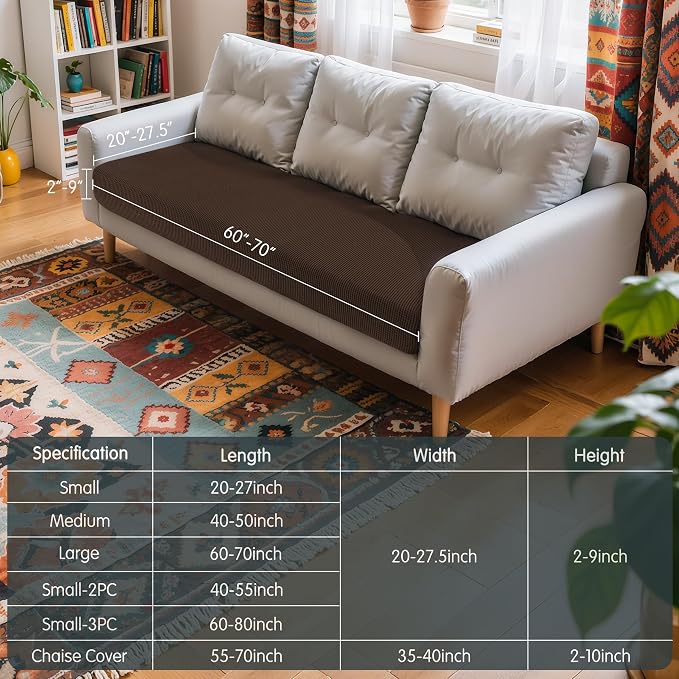 Hokway Couch Cushion Covers Stretch Cushion Covers Sofa Seat Cushion Slipcover - Image 3