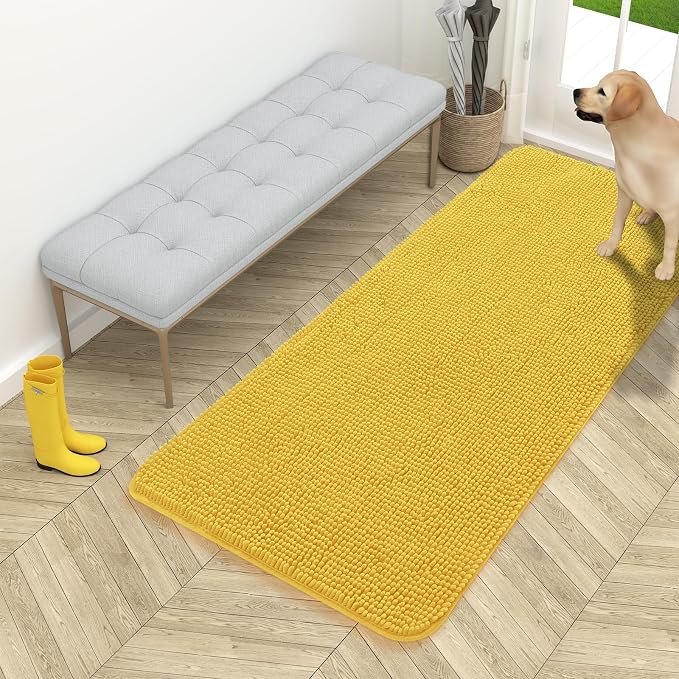 OLANLY Dog Door Mat for Muddy Paws 54x24, Super Absorbent Chenille Mud Mat | by OLANLY
