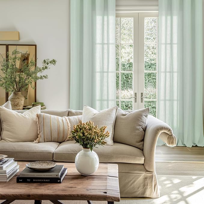 YoungsTex 90 Inches Length Linen Curtains - Image 9