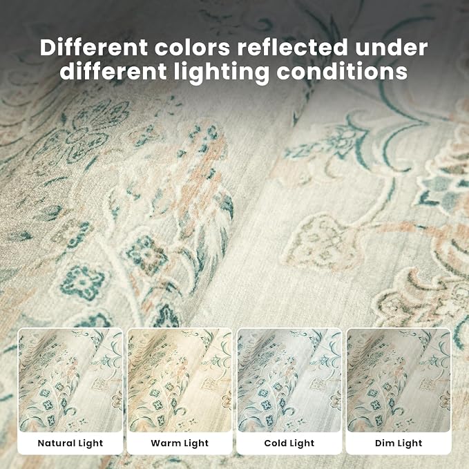 8x10 Boho Washable Area Rugs for Living Room, Dining Room | Ultra Soft Low Pile - Image 5