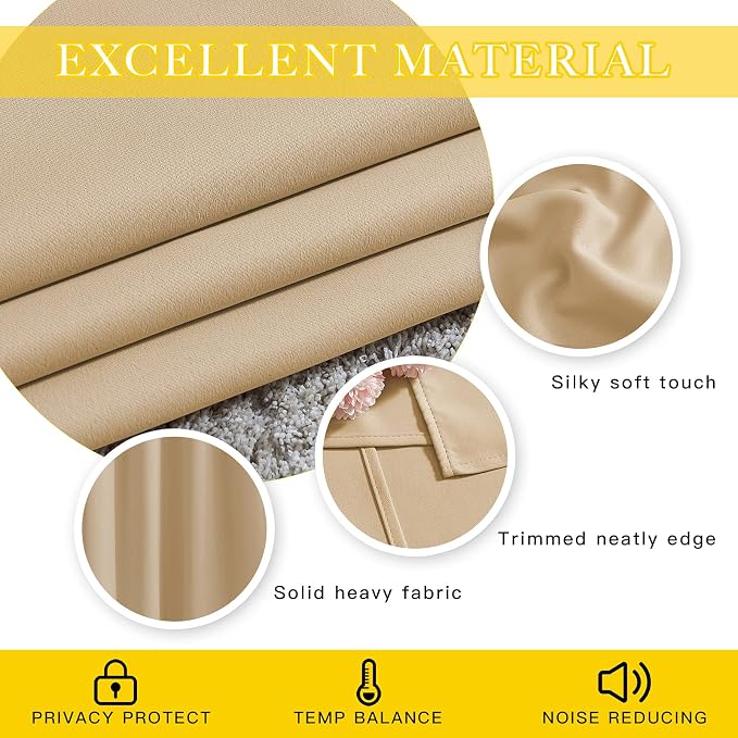 NICETOWN Room Darkening Extra Wide Curtain 102 inch Length, Grommet Thermal - Image 5