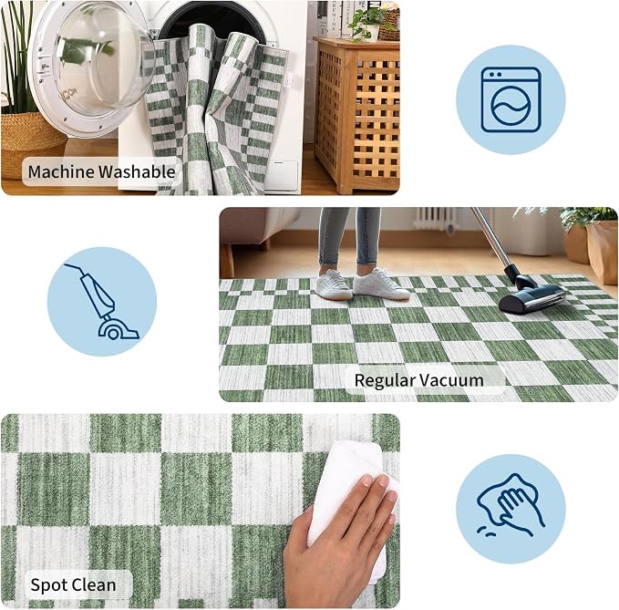 GarveeHome 2x10 Checkered Kitchen Runner Rug - Image 8