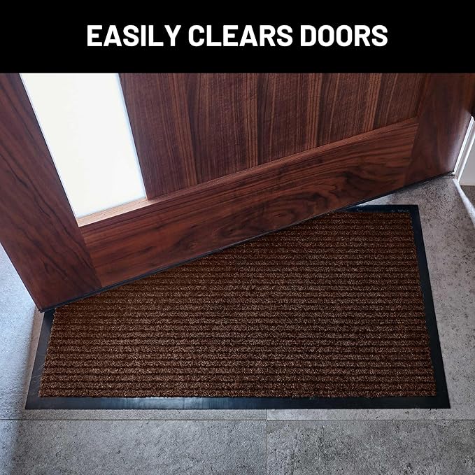 Front Door Mat, Indoor Outdoor Welcome Entryway Doormat, 30x17 Dark Brown | - Image 4
