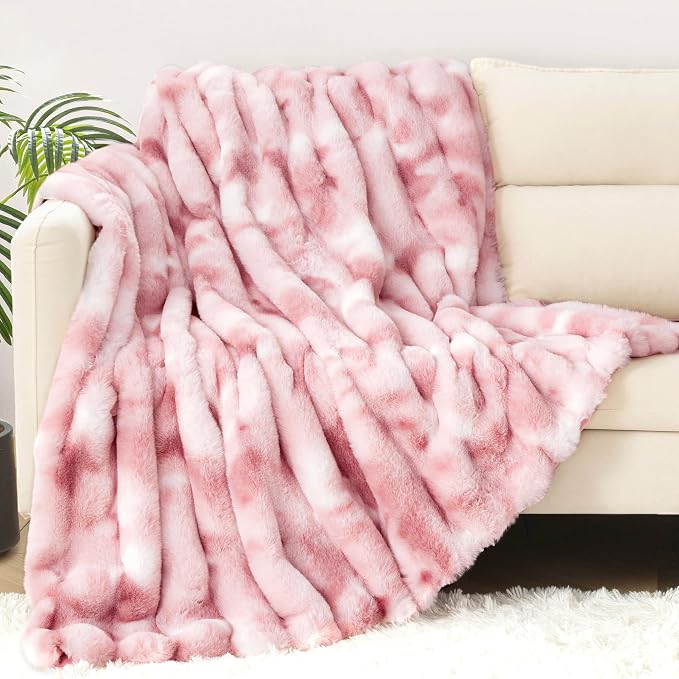 Luxury Faux Rabbit Fur Twin Blanket - Image 2