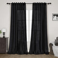 Long Black Curtain 100 inches Long 2 Panels Set by Nanspring