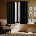 H.VERSAILTEX Black Blackout Curtain Blinds Kitchen Curtains Energy Smart by HVERSAILTEX