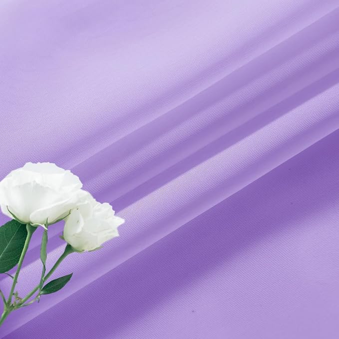SpaceDresser Basic Rod Pocket Sheer Voile Window Curtain Panels Lavender 1 Pair - Image 6