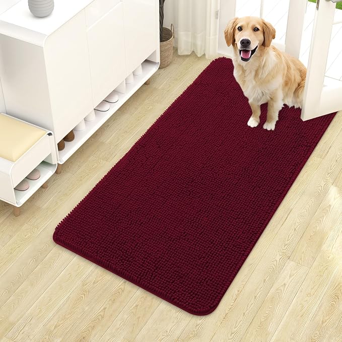 OLANLY Dog Door Mat for Muddy Paws 40x24, Super Absorbent Chenille Mud Mat | by OLANLY