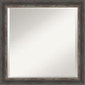 Amanti Art Brown Bathroom Mirror for Over Sink, 23x23 Bark Rustic Char Narrow Square Vanity Mirror, Medium Country Rustic Frame, Hangs Horizonally and Vertically, Bathroom Wall Decor, Beveled Edge