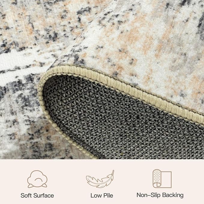 5x8 Area Rug for Living Room, Abstract Washable Non-Slip Carpet, Dining Room - Image 7