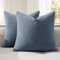 MIULEE Dark Grey Blue Chenille Couch Throw Pillow Covers, 18x18 | Set of 2 by MIULEE