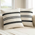 MIULEE Set of 2 Black Boho Decorative Pillow Covers 20x20 Inch | Farmhouse by MIULEE