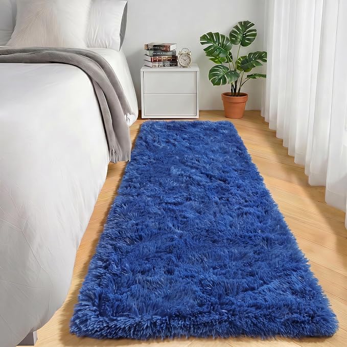 Navy Blue Runner Rugs for Boys Bedroom Living Room, Fluffy 2x6 Area Rug | Soft - Image 4