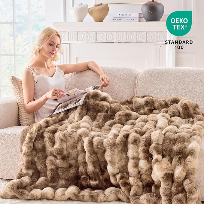 BENVWE Fluffy Faux Fur Throw Blanket - Image 2