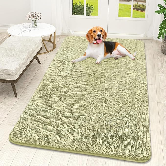 OLANLY Dog Door Mat for Muddy Paws 59x32, Super Absorbent Chenille Mud Mat | by OLANLY