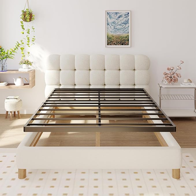 King Box Spring Bed Base 2 Inch, Low Profile Metal Box Spring King Bunkie Board 2 Inch, 3000 Lbs Max Weight Capacity Mattress Foundation, Noise-Free, Easy Assembly