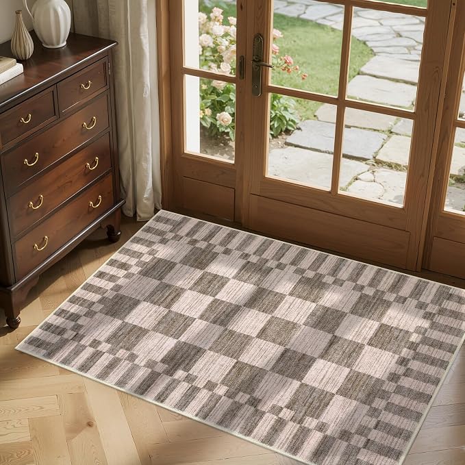 GarveeHome Checkered Washable 2x3 Rug Small Area Rugs Non-Slip - Image 4