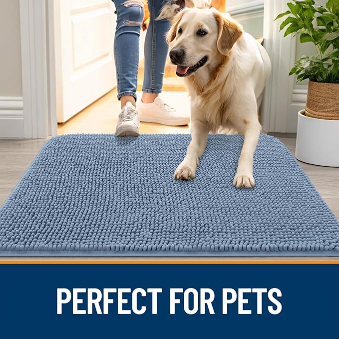 OLANLY Dog Door Mat for Muddy Paws 30x17, Super Absorbent Chenille Mud Mat | - Image 6