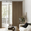 Dutch Cocoa Pinch Pleated Full Blackout Curtains Linen Blend 80 Inches Long | by Twodrapes