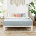 Mellow Naturalista Classic 12 Inch Solid Wood Platform Bed with Wooden Slats, Twin XL, White