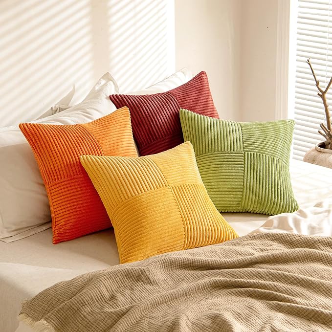 MIULEE Fall Burnt Orange Decorative Throw Pillow Covers 18x18 Inch Set of 4 - Image 4