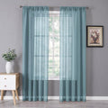 Tollpiz Sheer Curtains Bedroom Linen Textured Curtain Sheers Light Filtering by Tollpiz