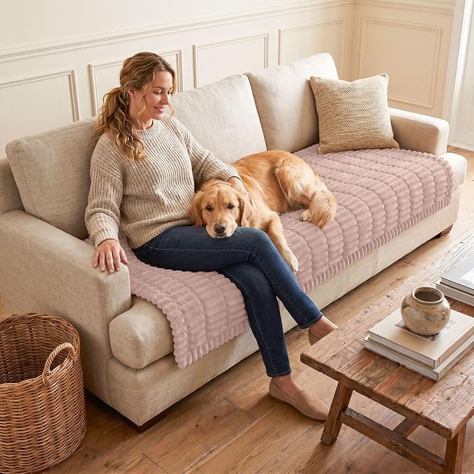 Couch Cover for Dogs, Washable Non Slip Plush Flannel Sofa Protector | Thick - Image 2