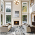 10x14 Area Rugs for Living Room Washable Dining Room Black Grey Gold | Modern by Aelenmu