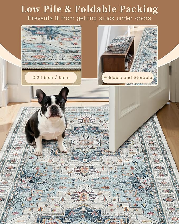 Madane 4x10 Wide Hallway Runner Rug Washable - Image 6