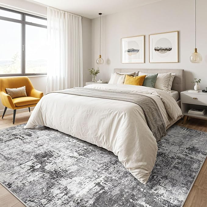 LOONGRUG 10x13 Area Rug Washable Large Neutral Modern Living Room Rug | - Image 4
