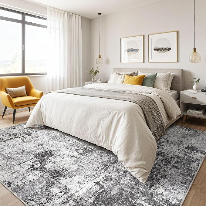 LOONGRUG 10x12 Area Rug Washable Large Neutral Modern Living Room Rugs | - Image 4