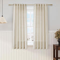 Beige Linen Curtains 63 inches Long by Nanspring