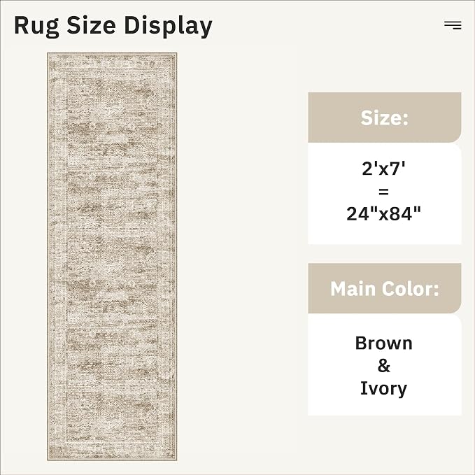 Soalmost Runner Rug 2x7 Washable Non-Slip Hallway Rugs - Image 5