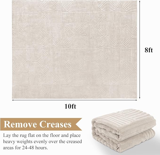 Pauwer 8x10 Area Rugs for Living Room, Modern Non Slip Washable Rug, Soft Fluffy - Image 2