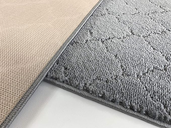 Custom Size Modern Runner Rug Carpet for Hallway Entryway Foyer Kitchen, Slip Resistant Latex Rubber Backed 31 inch Wide X Customized Length, Clouds Grey, 31 inch X 22 feet