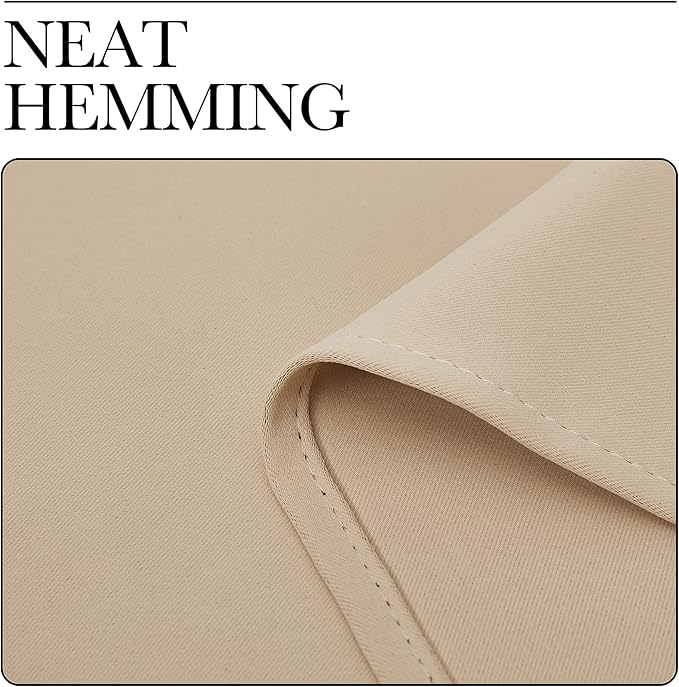 NICETOWN Bedroom Blackout Curtains Panels, 1 Pair, 55 inches by 92 Inch, Biscotti Beige, Triple Weave Energy Saving Thermal Insulated Solid Grommet Blackout Draperies for Patio