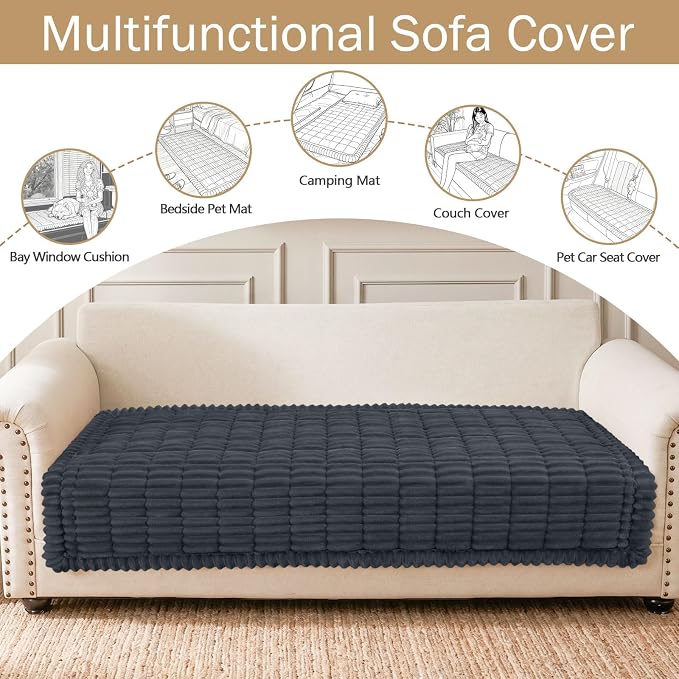 Couch Cover for Dogs, Washable Non Slip Plush Flannel Sofa Protector | Thick - Image 3