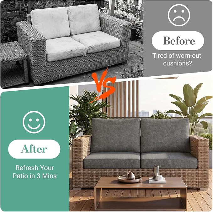 4Pcs Patio Cushion Covers Stretch Outdoor Furniture Protector Slipcovers | - Image 4